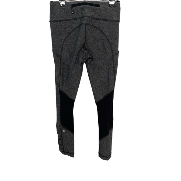 Lululemon Pace Rival Crop Leggings Heathered Black / Gray in Sz 4 with Pockets - Picture 5 of 16